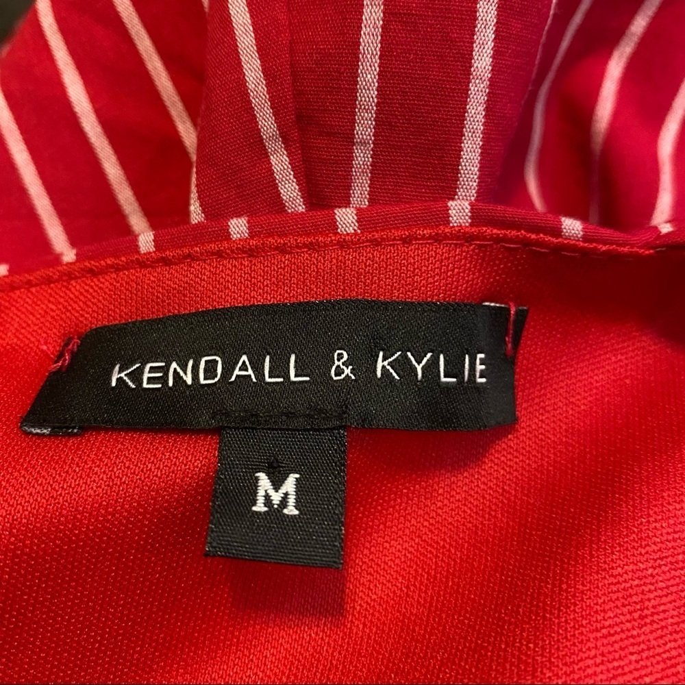 Kendall & Kylie Pacsun Vertical Striped Square Neck Sleeveless Mini Dress Pink M - Picture 5 of 8